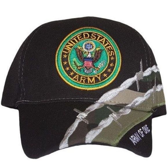 US Honor Other - NWT US Army Hat Baseball Cap Embroidered Barb Wire